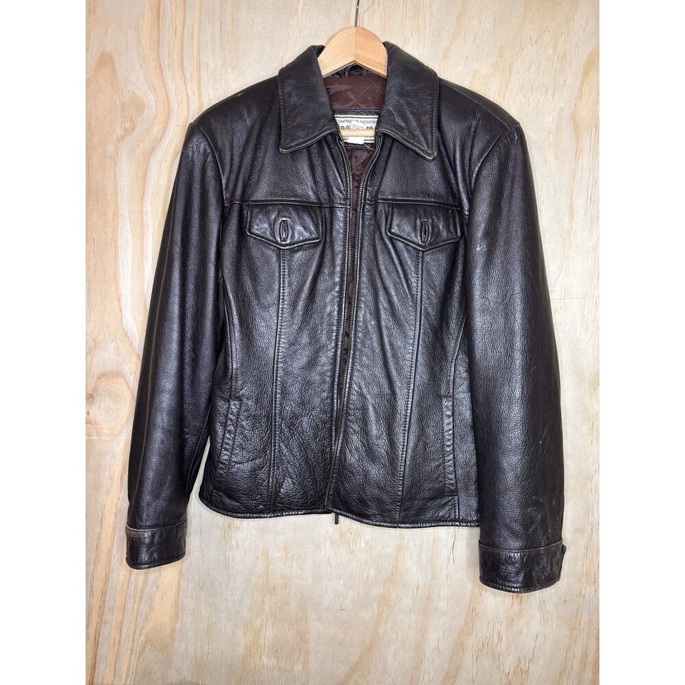 Vintage Aeropostale Compagnie Generale Leather Bomber Jacket medium